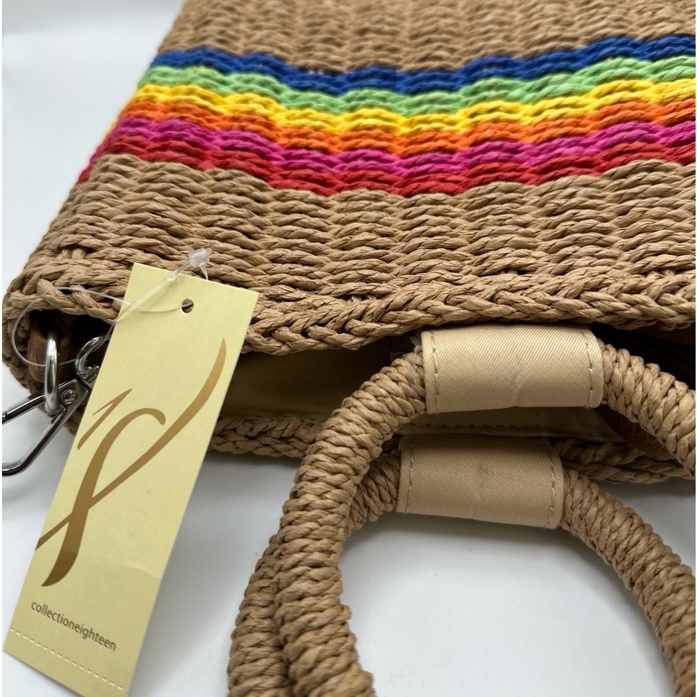 Rainbow Satchel & Crossbody Strap - Brown